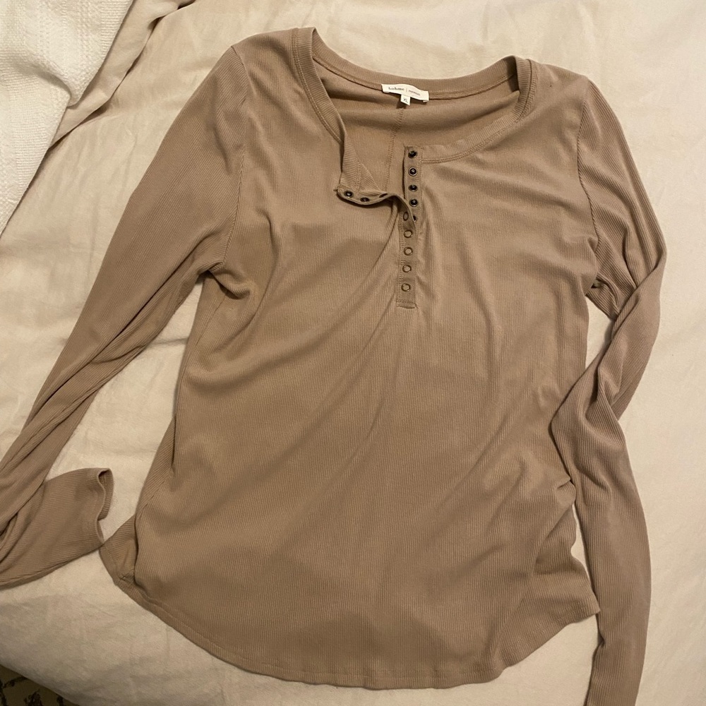 Bohme Ribbed Long Sleeve Button Up